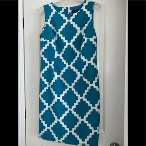 White and Turquoise Dress